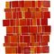 Vicenza Mosaico Glass Tiles USA - Freedom Handcut Glass Mesh Mounted Sheets In Rosso