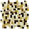 Illusion Glass Tile - Greenwich Village - Whitney Studio 9 1/2" x 9 1/2" Mesh Backed Sheet in Metallic Gold Blend