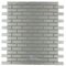 Illusion Glass Tile - Metals - 5/8" x 2" Brickset Mosaic in Brushed Stainless Steel
