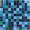 Illusion Glass Tile - 7/8" x 7/8" Glass Mosaic Tile in Blue Bayou Clear