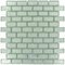 Illusion Glass Tile - 7/8" x 1 7/8" Brick Glass Mosaic Tile in Ice Glitter