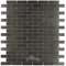 Illusion Glass Tile - Metals - 5/8" x 2" Brickset Mosaic in Brushed Gun Metal