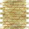 Mosaic Glass Tile by Vidrepur - Glass Brick Collection 1" x 2" Recycled Glass Tile on 12 1/2" x 12 1/2" Mesh Backed Sheet in Sahara Iridescent