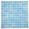 Mosaic Glass Tile by Vidrepur Glass Mosaic Nieblas Collection Recycled Glass Tile Mesh Backed Sheet in Fog Turquoise Blue