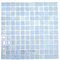 Mosaic Glass Tile by Vidrepur Glass Mosaic Titanium Collection Recycled Glass Tile Mesh Backed Sheet in Brushed Celestial Blue / White Iridescent