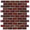 Mosaic Glass Tile by Vidrepur - Glass Brick Collection 1" x 2" Recycled Glass Tile on 12 1/2" x 12 1/2" Mesh Backed Sheet in Brushed Black / Red Iridescent