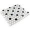 Stellar Tile - Metro - 1" Hexagon Porcelain Mosaic Tile in White with Black Dott