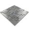 Illusion Glass Tile - Metals - 3D Versailles Mosaic in Brushed Stainless Steel