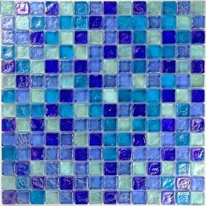 Aqua Mosaics - 1" x 1" Poured Mosaic in Dark Blue Blend