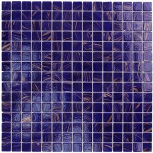 Aqua Mosaics - 3/4" x 3/4" Glass Mosaics in Cobalt Blue Copper