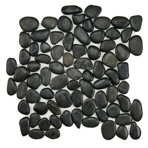 Stellar Tile - River Stone - Pebble & Stone Mosaic Tile in Black