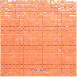 Vicenza Mosaico Glass Tiles USA - Phoenix 5/8" Glass Film-Faced Sheets in Autum Blaze
