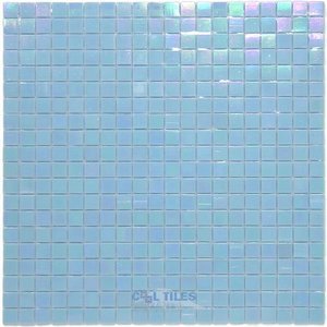 Vicenza Mosaico Glass Tiles USA - Phoenix 5/8" Glass Film-Faced Sheets in Blue Angel