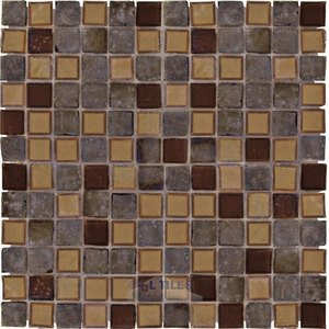 Illusion Glass Tile - Desert Mirage - 1" x 1" Glass Mosaic Tile in Spanish Needles