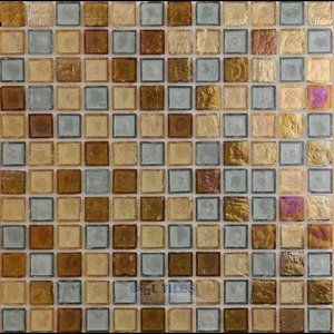 Illusion Glass Tile - Desert Mirage - 1" Mosaic Tile in Rattleweed
