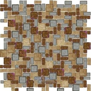 Illusion Glass Tile - Desert Mirage - Versailles Mosaic Tile in Rattleweed