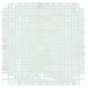 Mosaic Glass Tiles by Vidrepur - Lux Collection 1" x 1" Recycled Glass Tile on 12 3/8" x 12 3/8" Meshed Backed Sheet in Marshmallow