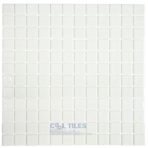 Mosaic Glass Tile by Vidrepur Glass Mosaic Anti-slip Collection Recycled Glass Tile Mesh Backed Sheet in White   Slip-Resistant