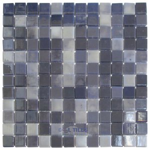 Mosaic Glass Tile by Vidrepur - Lux Collection 1" x 1" Recycled Glass Tile on 12 3/8" x 12 3/8" Meshed Backed Sheet in Northern Lights
