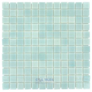 Mosaic Glass Tile by Vidrepur Glass Mosaic Nieblas Collection Recycled Glass Tile Mesh Backed Sheet in Fog Green Cannes