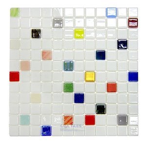 Mosaic Glass Tile by Vidrepur Glass Mosaic Mixes Collection Recycled Glass Tile Clear Film Face Sheet in Joy