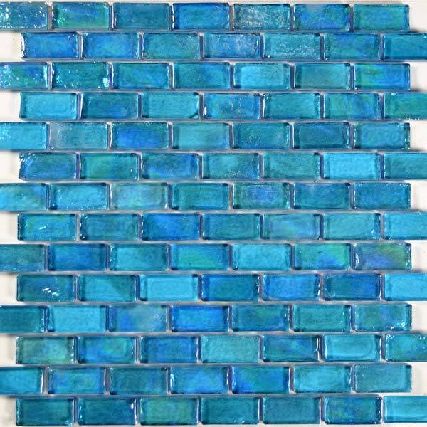 1" x 2" Brick Poured Mosaic in Turquoise