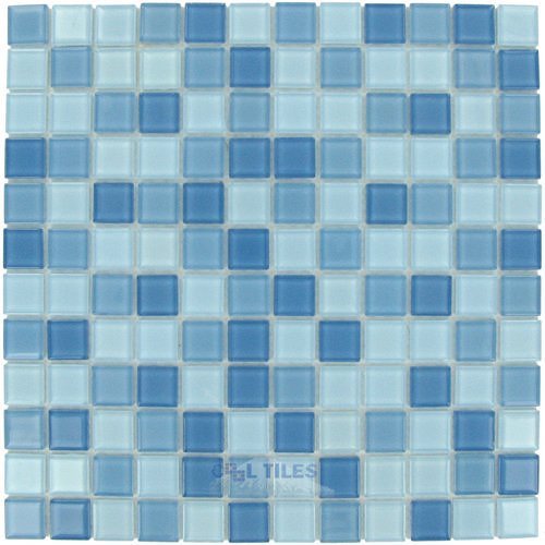 12"x12" Glass Mosaic in Baby Blue Multi