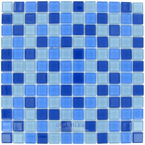 12"x12" Glass Mosaic in Blue Multi