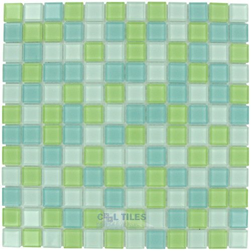 12"x12" Glass Mosaic in Lime Multi