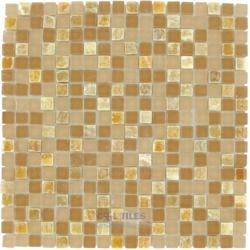 Glass & Stone - 12"x12" Glass Mosaic in Butter Stone