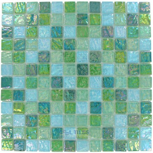 12"x12" Glass Mosaic in Mint Oil