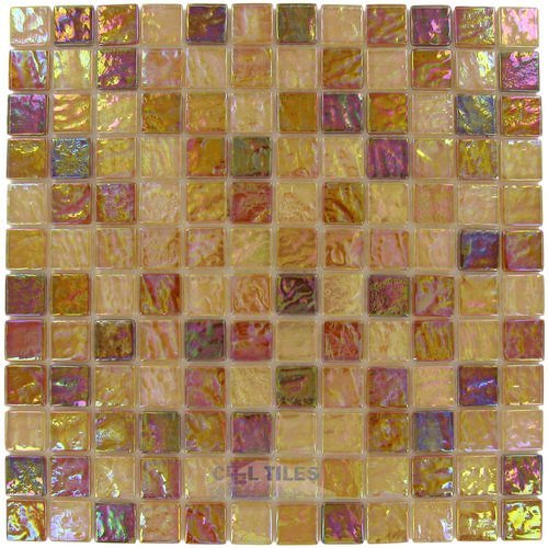 12"x12" Glass Mosaic in Tan Oil