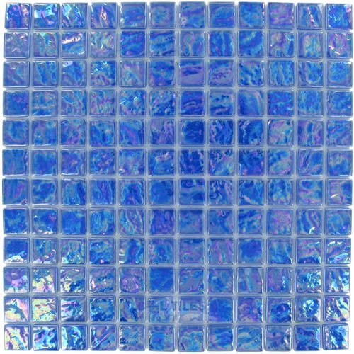 12"x12" Glass Mosaic in Cobalt Oil