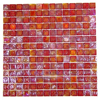 Mosaic Red Iridescent 12" x 12" Mesh Backed Sheet
