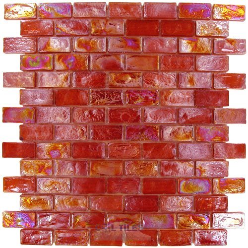Mosaic Brick Red Iridescent 12" x 12" Film Faced Sheet
