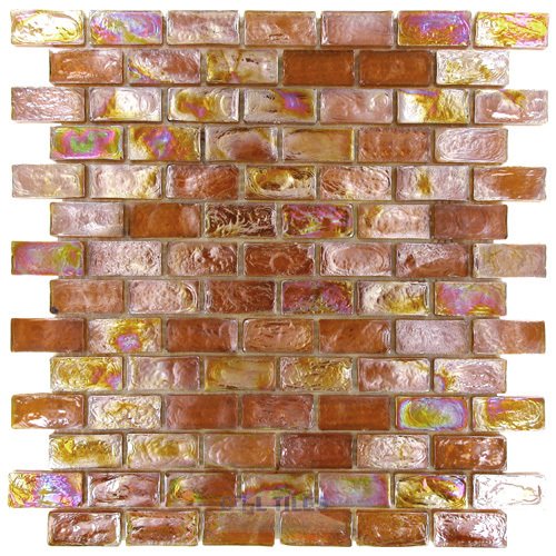 Mosaic Brick Amber Iridescent 12" x 12" Film Faced Sheet