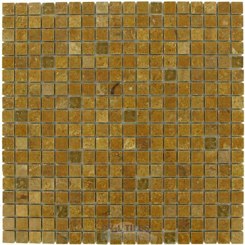 Marble Mosaic 12" x 12" Mesh Backed Sheet in Brown Marble with Brown Rippled Glass