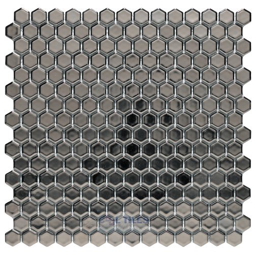 3/4" Hexagon Porcelain Mosaic Tile in GENUINE Silver Plated