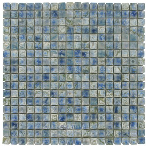 9/16" x 9/16" Porcelain Mosaic Tile in Neptune Blue