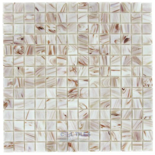 3/4" x 3/4" Glass Mosaic Tile in Bronze White