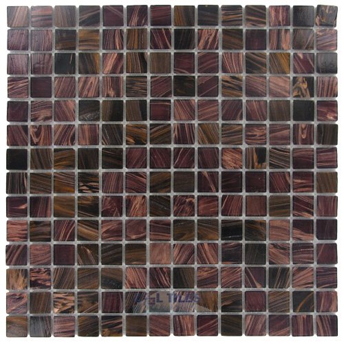 3/4" x 3/4" Glass Mosaic Tile in Brown Gold
