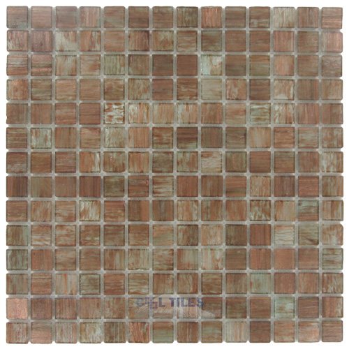 3/4" x 3/4" Glass Mosaic Tile in Tan Gold