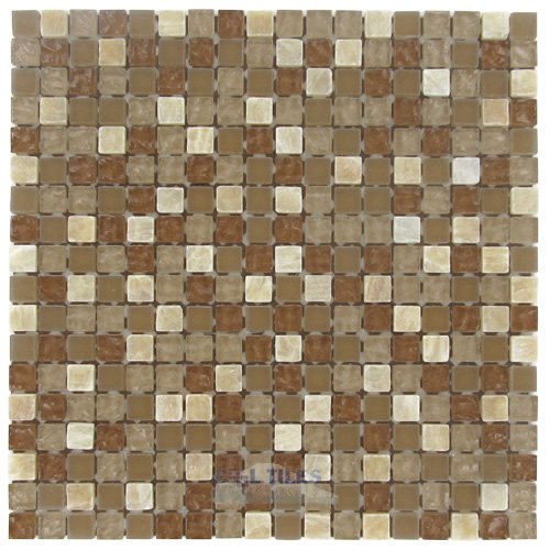 5/8" x 5/8" Glass & Stone Mosaic Tile in Amber
