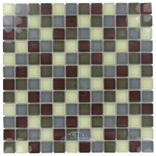 1" x 1" Glass Mosaic Tile in Canopy
