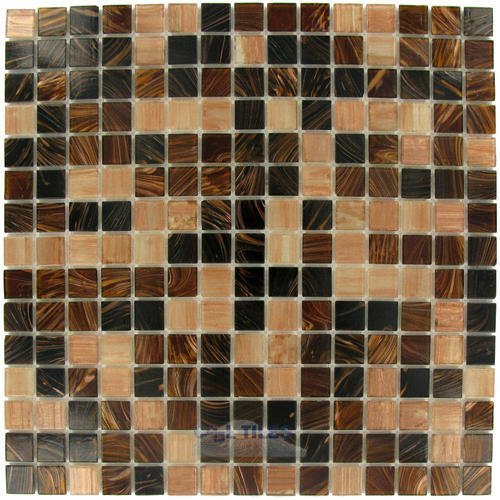 3/4" x 3/4" Glass Mosaic Tile in Java