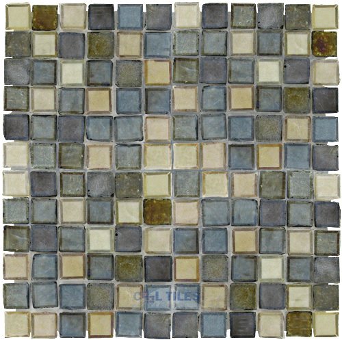 1" x 1" Glass Mosaic Tile in Sagebrush