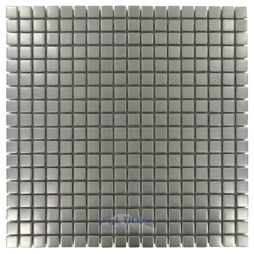 5/8" x 5/8" Mosaic Tile in Brushed Stainless Steel