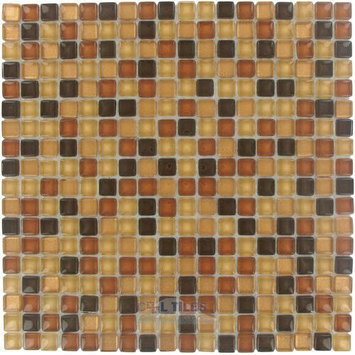 5/8" x 5/8" Glass Mosaic Tile in Sahara Twilight Clear