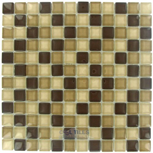 7/8" x 7/8" Glass Mosaic Tile in Tierra Sands Clear