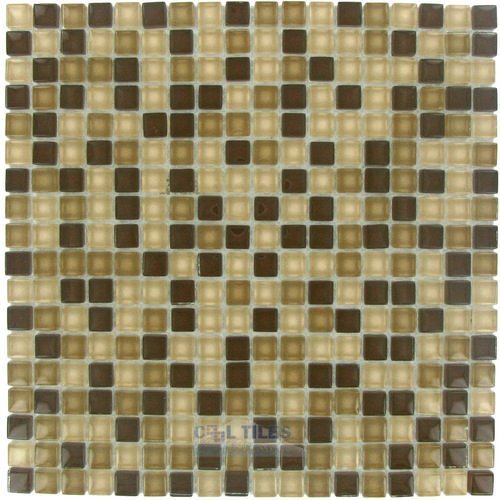5/8" x 5/8" Glass Mosaic Tile in Tierra Sands Clear